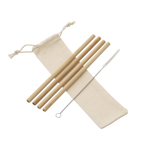 Kit Canudos de Bambu com Escova de Limpeza - Imagem 2